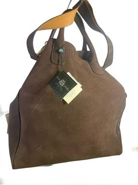 Brooks Brother Brown Suede Satchel Shoulder